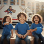 اطفال سعداء بجودة الخدمة في حي الصفا