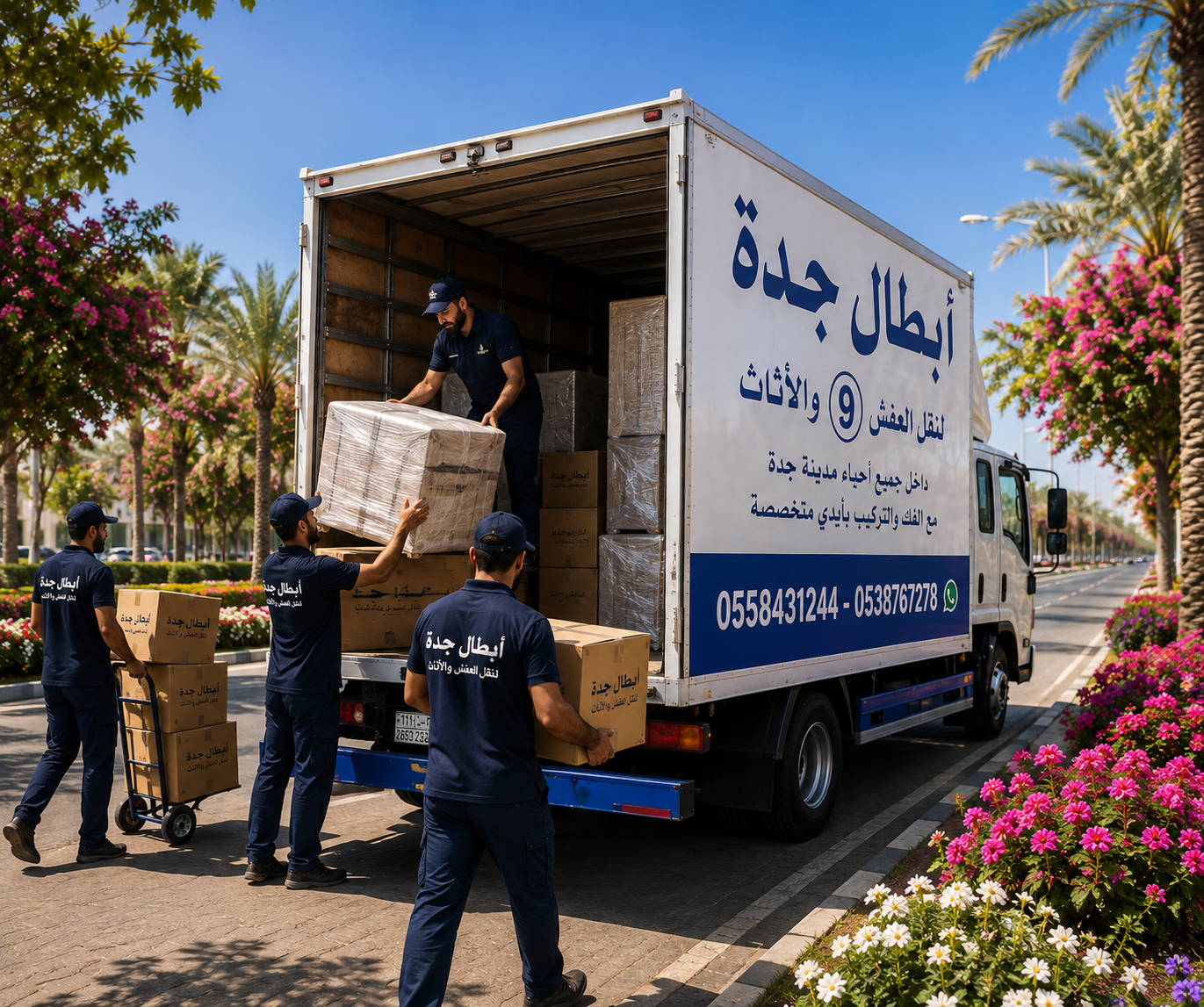 عمال خدمة نقل عفش من جدة لمكة عمال تحميل العفش داخل السيارة للاتجاه الي مكة